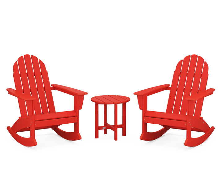 POLYWOOD® Vineyard 3-Piece Adirondack Rocking Chair Set