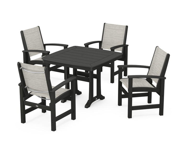 POLYWOOD® Coastal 5-Piece Dining Set with Trestle Legs