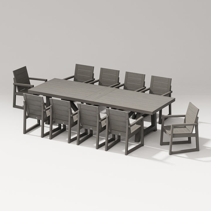 PW Designer Series Elevate 11-Piece A-Frame Table Dining Set