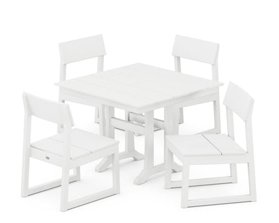 EDGE 5-Piece Farmhouse Trestle Side Chair Dining Set