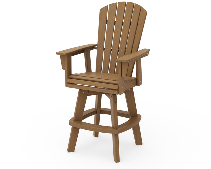 POLYWOOD® Nautical Curveback Adirondack Swivel Bar Chair