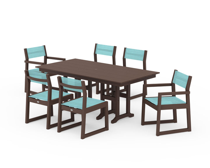 POLYWOOD® EDGE Sling 7-Piece Farmhouse Dining Set