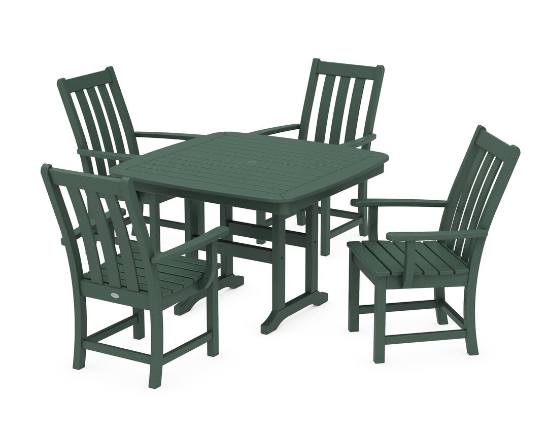 POLYWOOD® Vineyard 5-Piece Dining Set with Trestle Legs