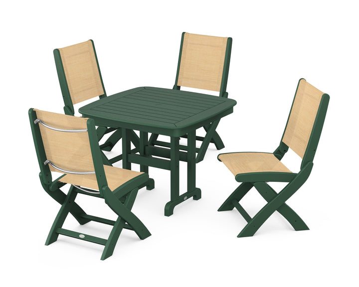 POLYWOOD® Coastal Folding Side Chair 5-Piece Dining Set