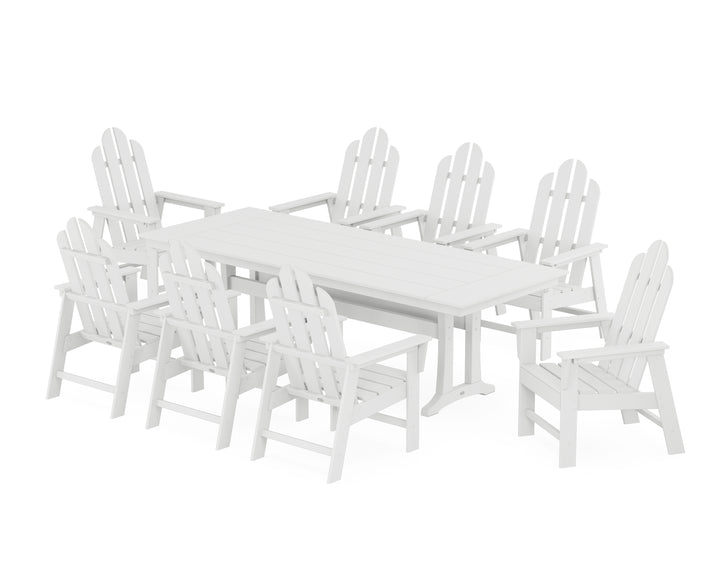 POLYWOOD® Long Island 9-Piece Farmhouse Dining Set with Trestle Legs