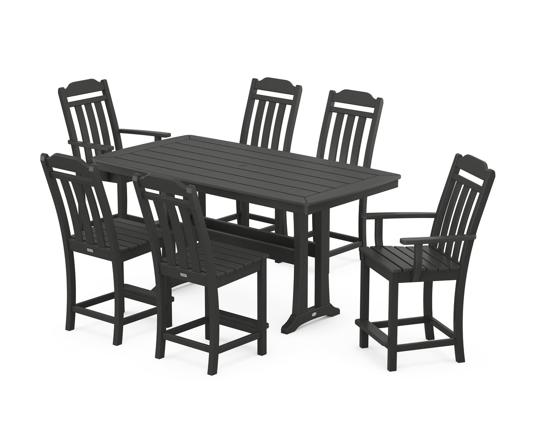 Country Living Cottage 7-Piece Counter Set with Trestle Legs