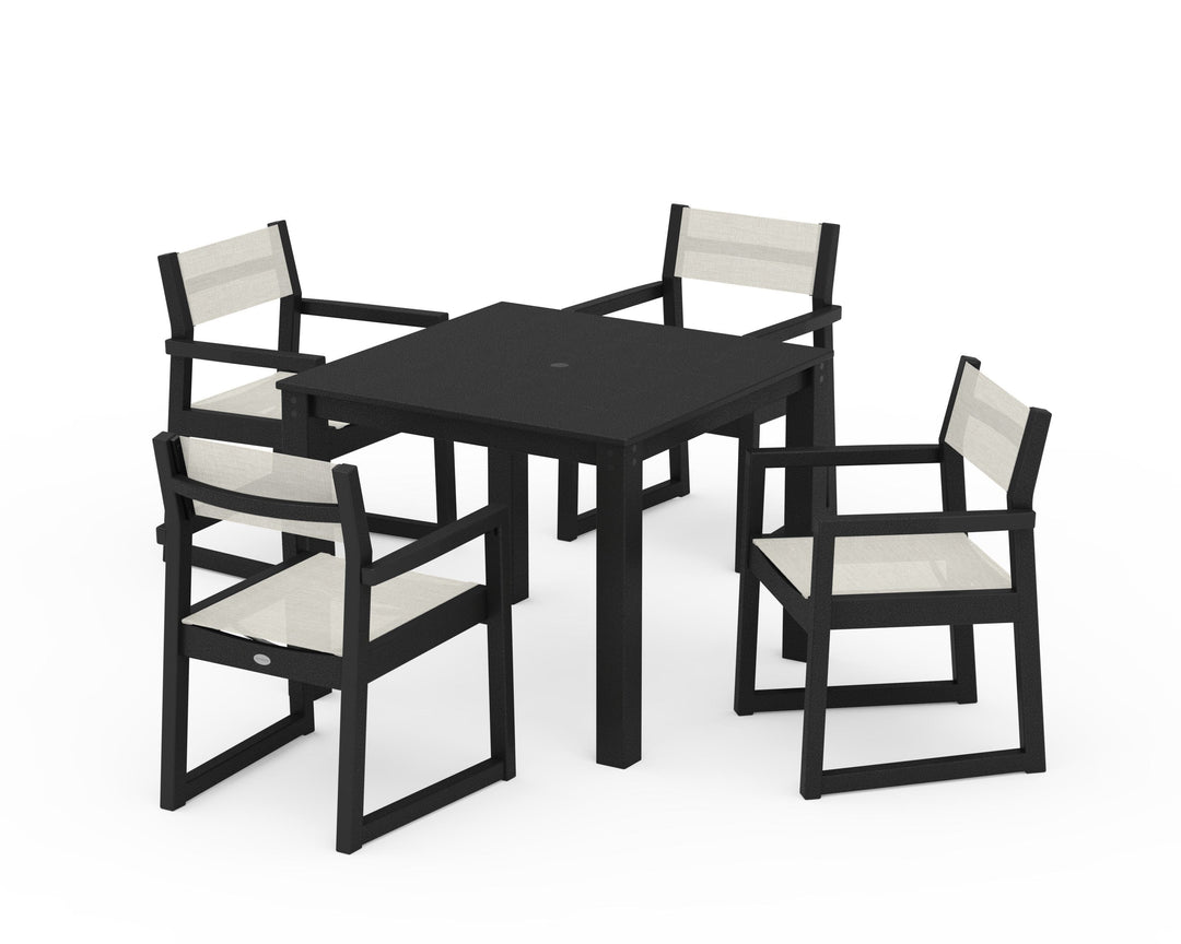 POLYWOOD® EDGE Sling Arm Chair 5-Piece Parsons Dining Set