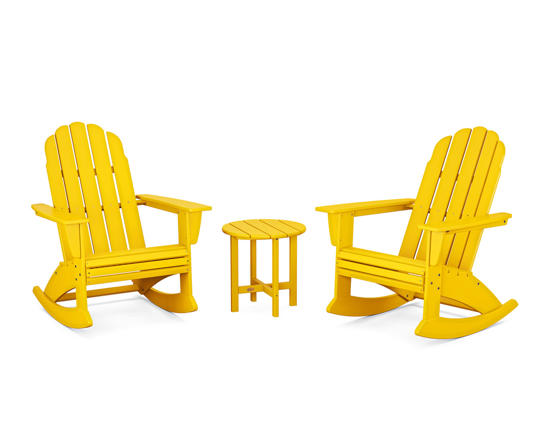 POLYWOOD® Vineyard Curveback 3-Piece Adirondack Rocking Chair Set