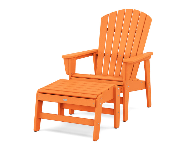 POLYWOOD® Nautical Grand Upright Adirondack Chair with Ottoman