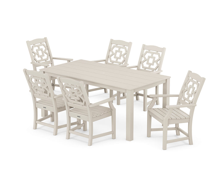 Martha Stewart by POLYWOOD® Chinoiserie Arm Chair 7-Piece Parsons Dining Set