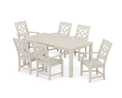 Chinoiserie Arm Chair 7-Piece Parsons Dining Set