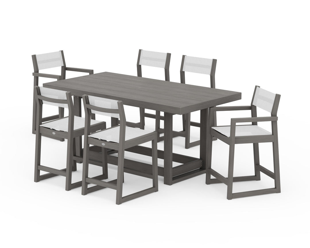 POLYWOOD® EDGE Sling 7-Piece Counter Table Set