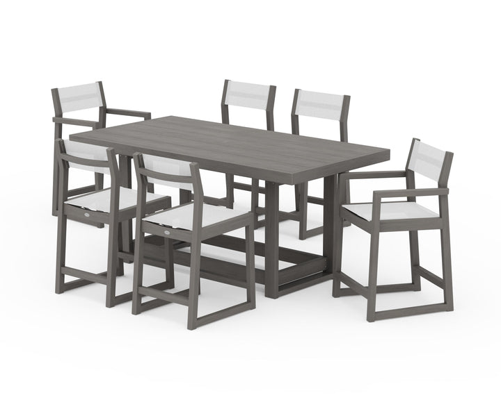 POLYWOOD® EDGE Sling 7-Piece Counter Table Set