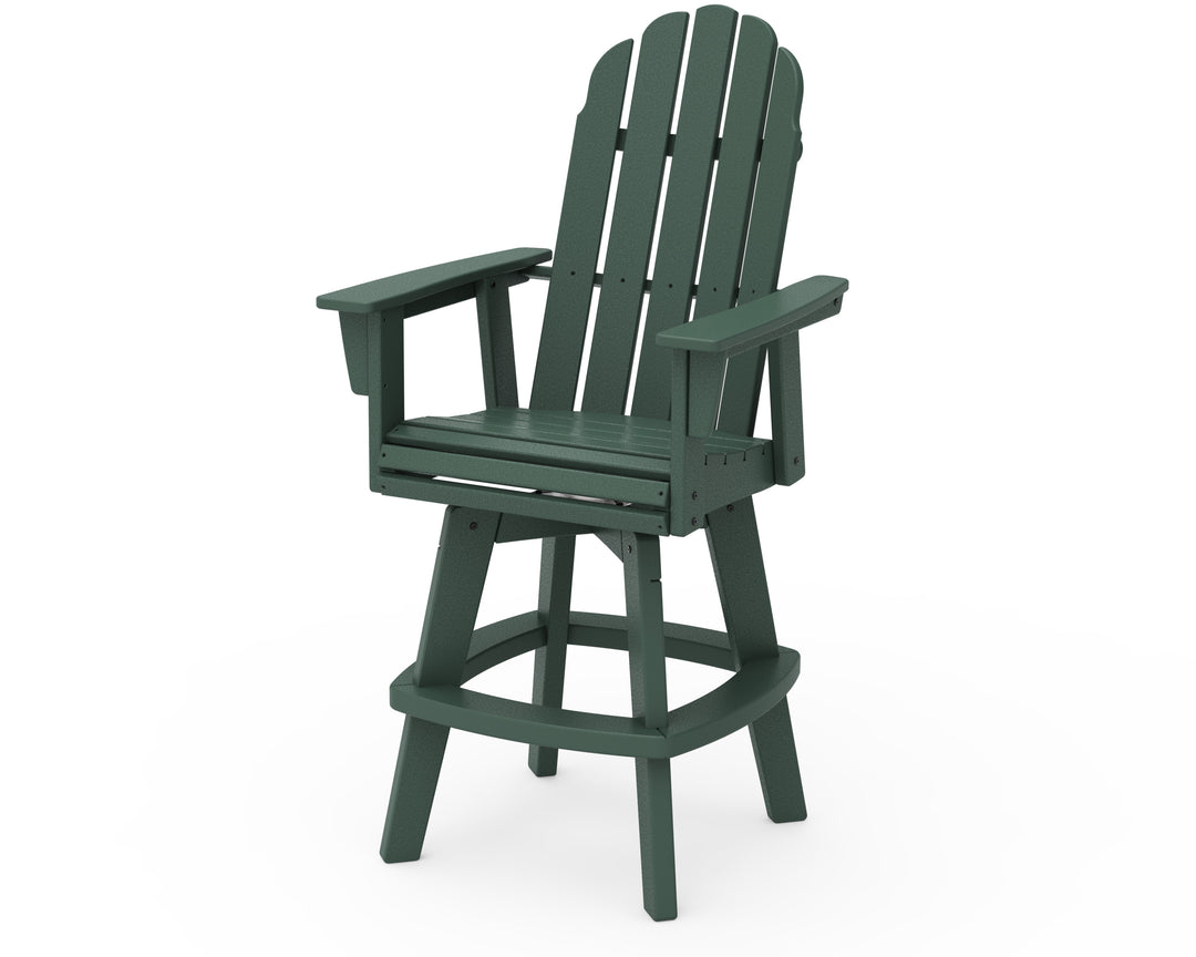 POLYWOOD® Vineyard Curveback Adirondack Swivel Bar Chair