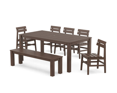 Modern Studio Plaza Chair 7-Piece Parsons Dining Set with Bench