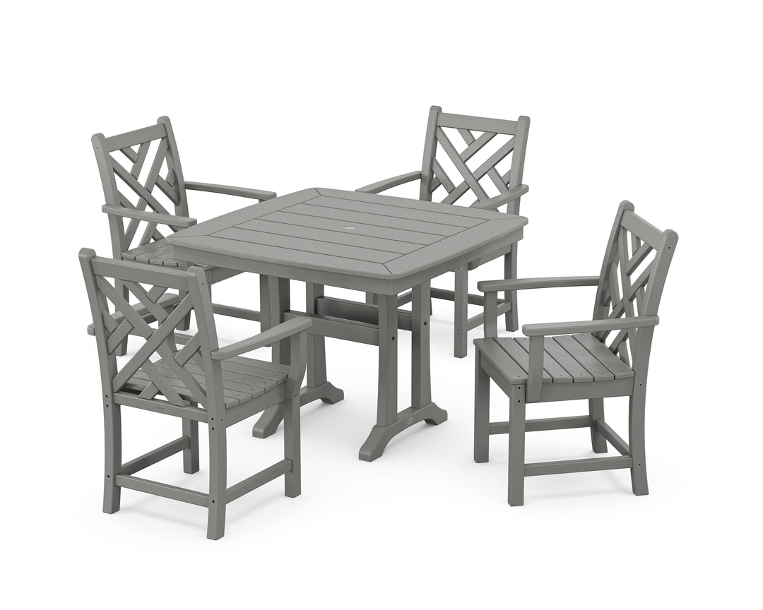 POLYWOOD® Chippendale 5-Piece Dining Set with Trestle Legs