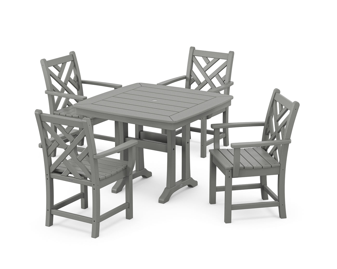 Chippendale 5-Piece Dining Set with Trestle Legs