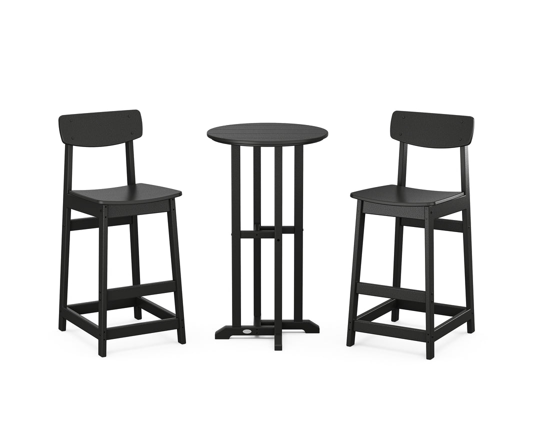 POLYWOOD® Modern Studio Urban Bar Chair 3-Piece Bistro Set