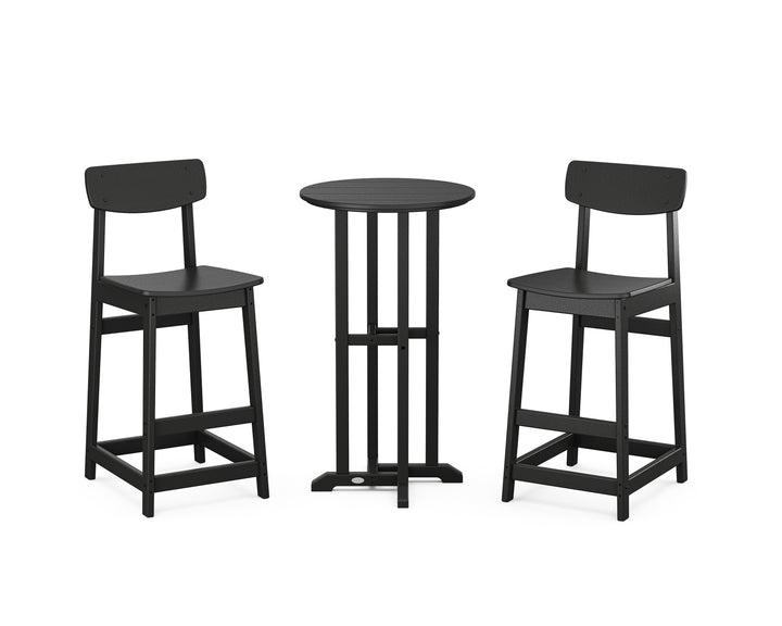 POLYWOOD® Modern Studio Urban Bar Chair 3-Piece Bistro Set
