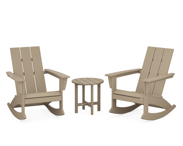 POLYWOOD® Modern 3-Piece Adirondack Rocking Chair Set