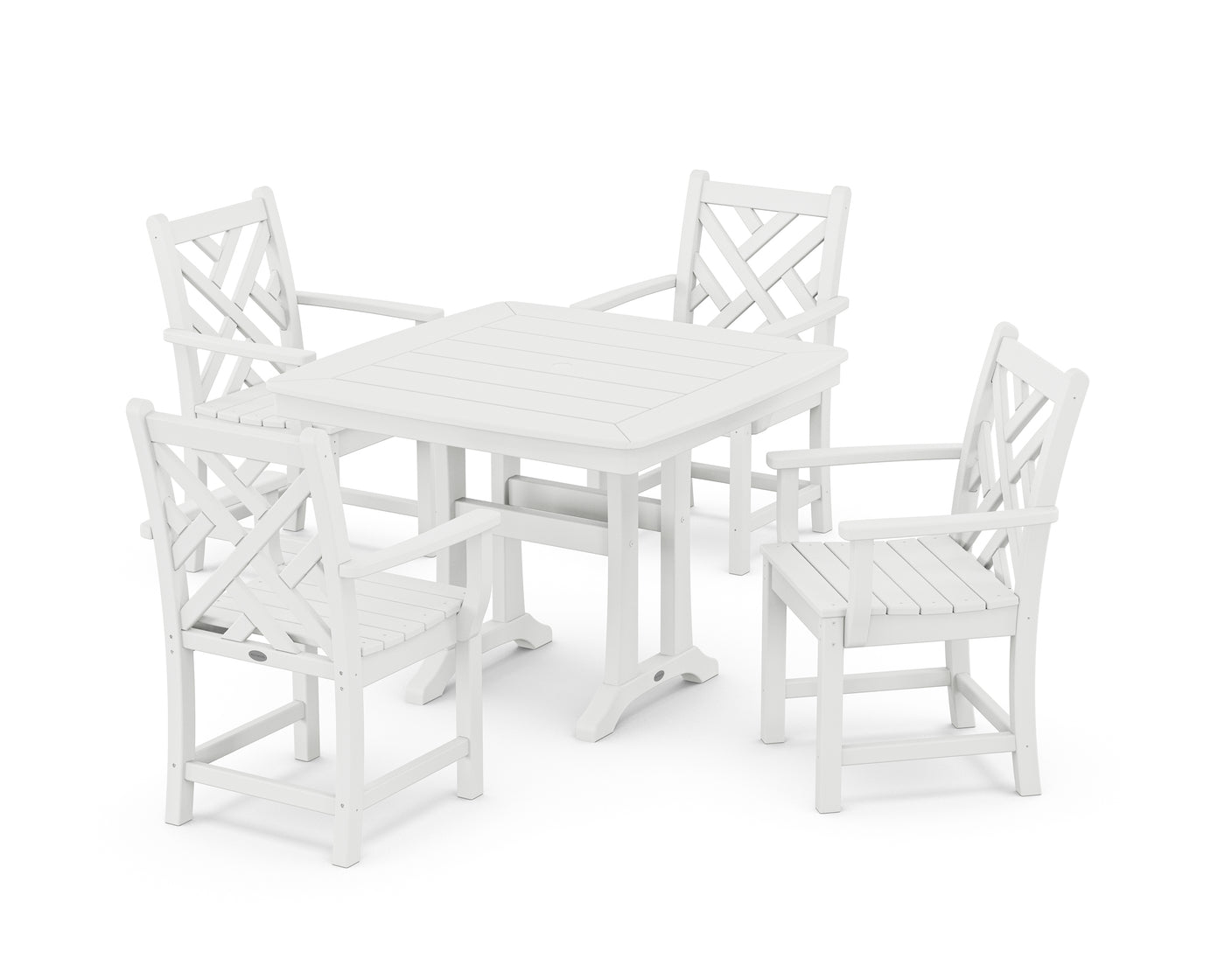 Chippendale 5-Piece Dining Set with Trestle Legs