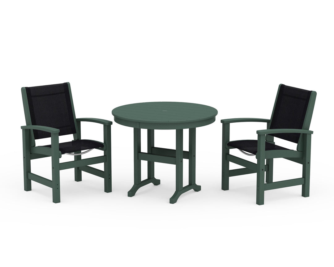 POLYWOOD® Coastal 3-Piece Round Dining Set