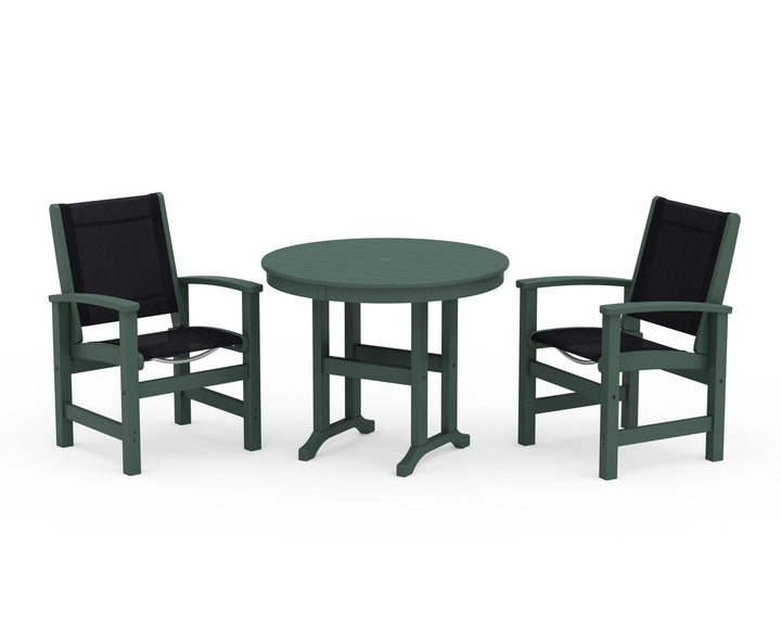 POLYWOOD® Coastal 3-Piece Round Dining Set