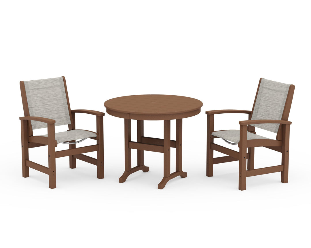 POLYWOOD® Coastal 3-Piece Round Dining Set