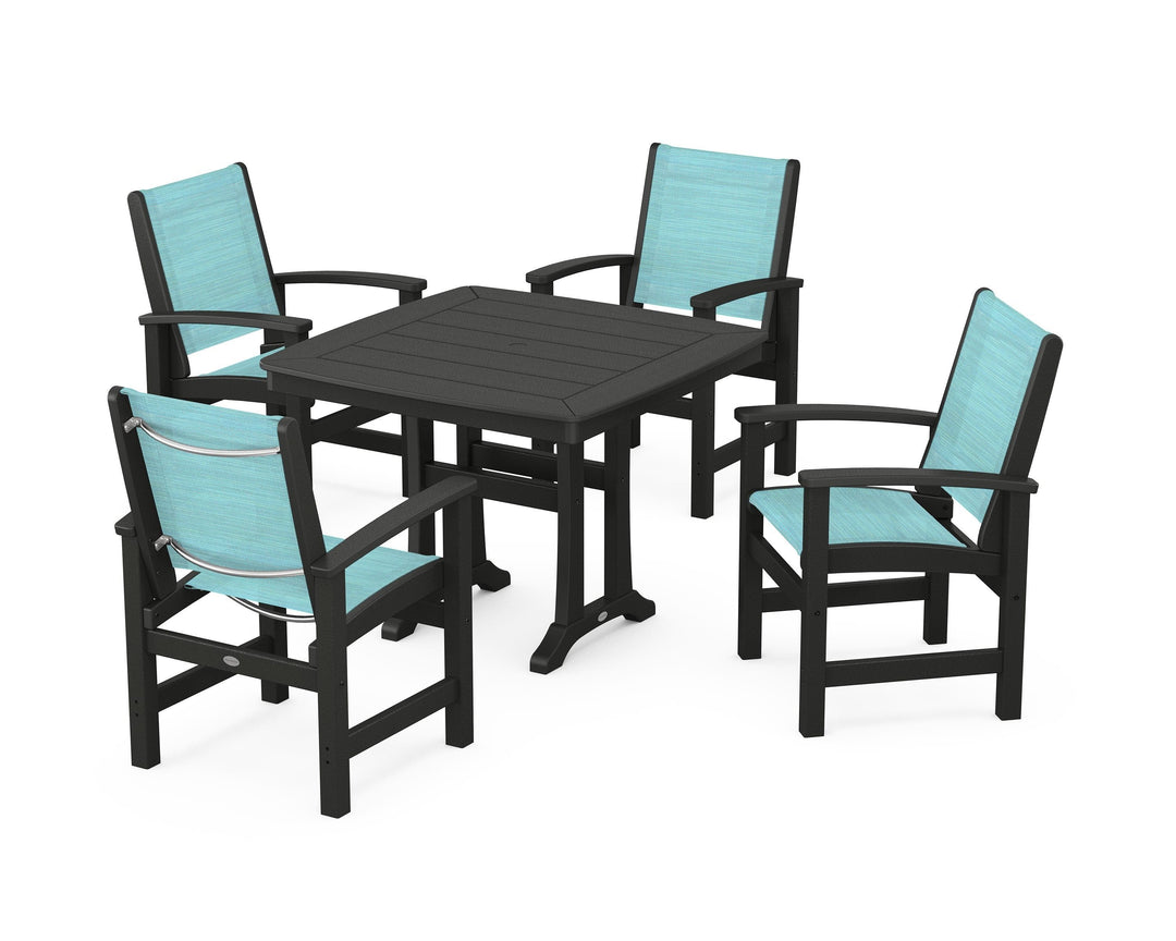 POLYWOOD® Coastal 5-Piece Dining Set with Trestle Legs