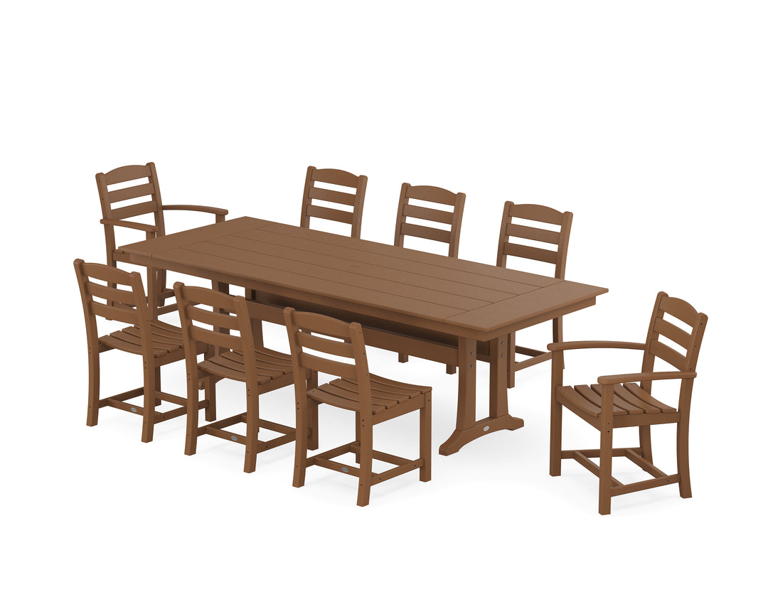 POLYWOOD® La Casa Café 9-Piece Farmhouse Dining Set with Trestle Legs