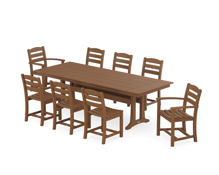 POLYWOOD® La Casa Café 9-Piece Farmhouse Dining Set with Trestle Legs
