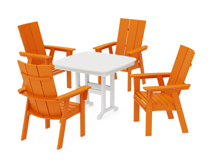 POLYWOOD® Modern Curveback Adirondack 5-Piece Dining Set