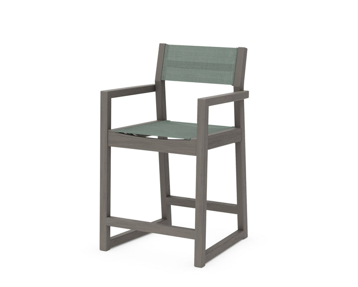 POLYWOOD® EDGE Sling Counter Arm Chair