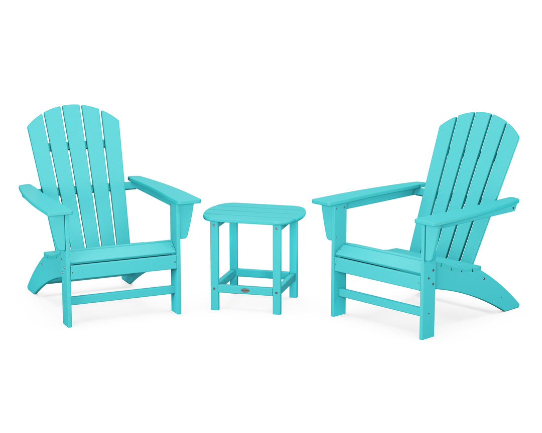 POLYWOOD® Nautical 3-Piece Adirondack Set with South Beach 18" Side Table