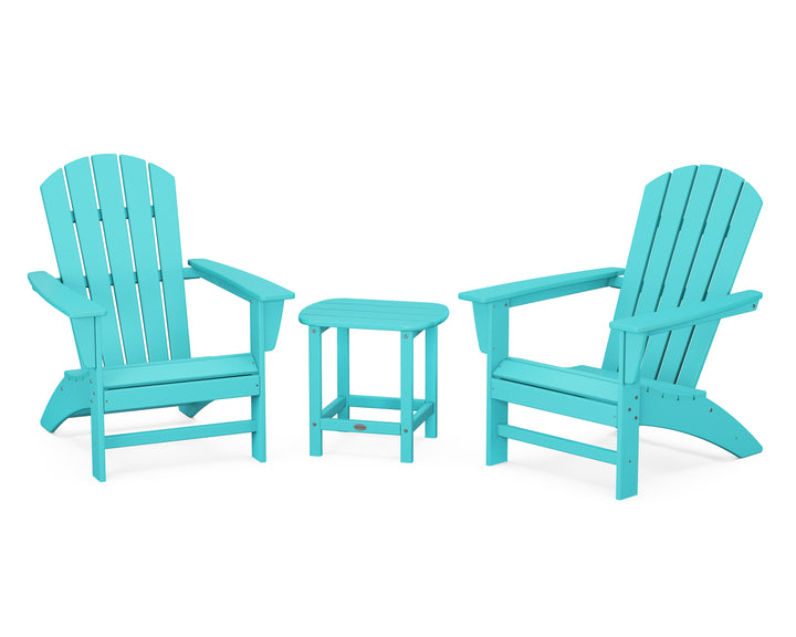 POLYWOOD® Nautical 3-Piece Adirondack Set with South Beach 18" Side Table