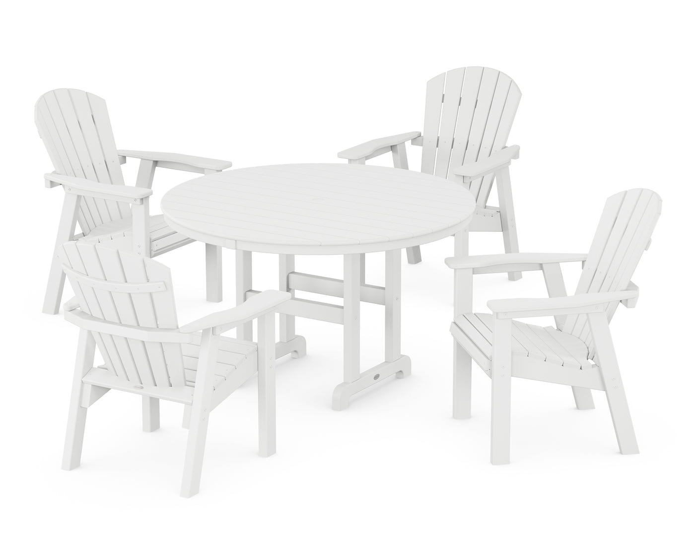 Seashell 5-Piece Round Farmhouse Dining Set