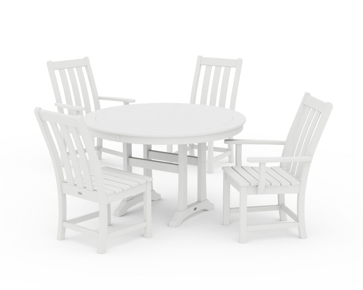 POLYWOOD® Vineyard 5-Piece Nautical Trestle Dining Set