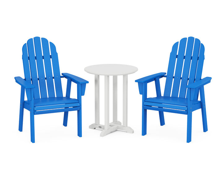 POLYWOOD® Vineyard Adirondack 3-Piece Round Bistro Dining Set
