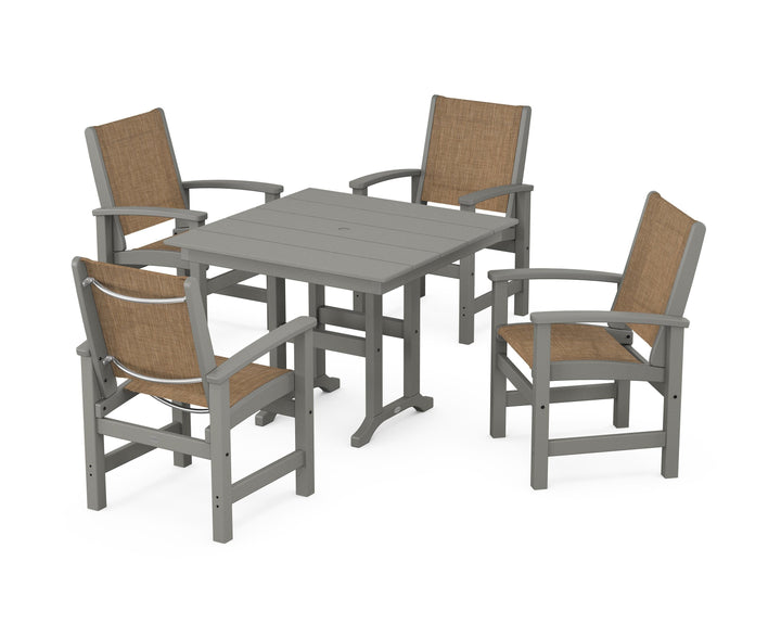 POLYWOOD® Coastal 5-Piece Farmhouse Dining Set
