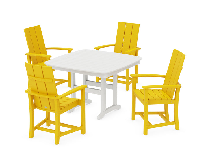 POLYWOOD® Modern Adirondack 5-Piece Dining Set with Trestle Legs