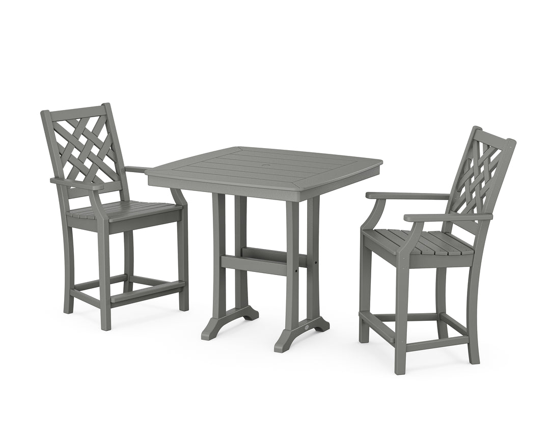 Country Living Wovendale 3-Piece Counter Set with Trestle Legs