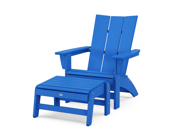 POLYWOOD® Modern Grand Adirondack Chair with Ottoman