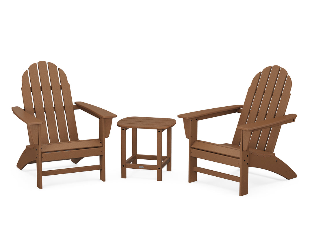 POLYWOOD® Vineyard 3-Piece Adirondack Set with South Beach 18" Side Table