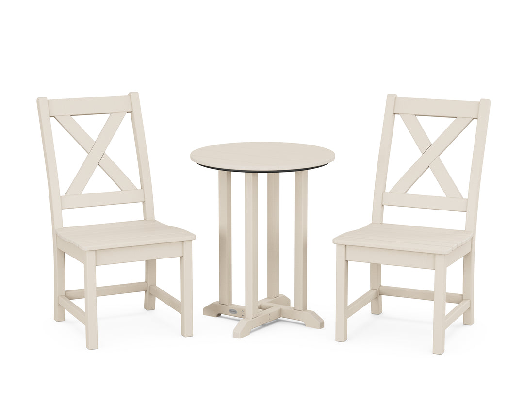 POLYWOOD® Braxton Side Chair 3-Piece Round Bistro Dining Set