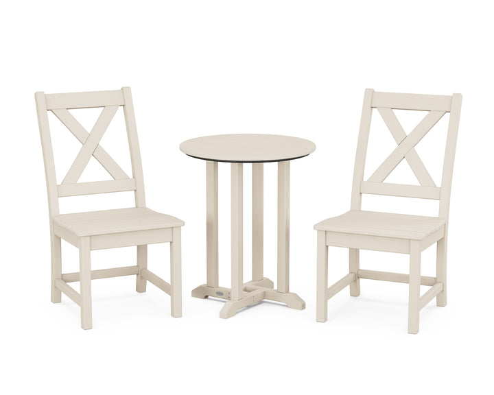 POLYWOOD® Braxton Side Chair 3-Piece Round Bistro Dining Set