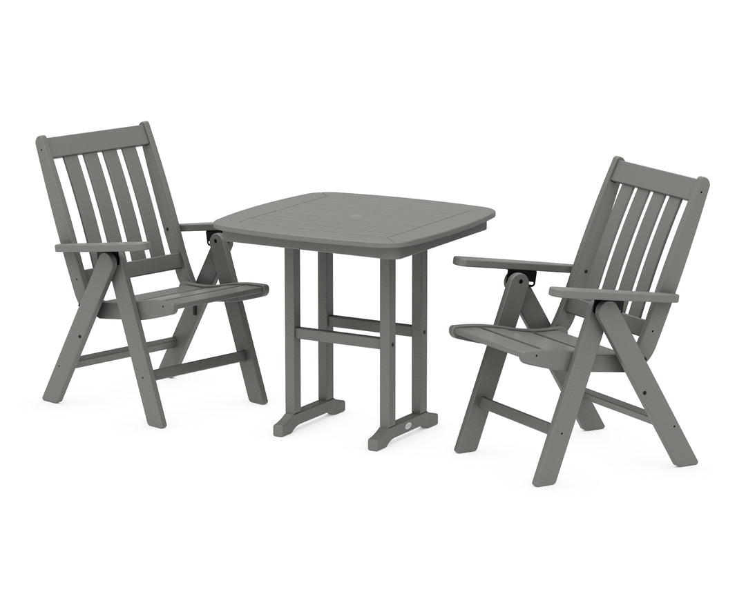 POLYWOOD® Vineyard Folding Chair 3-Piece Dining Set