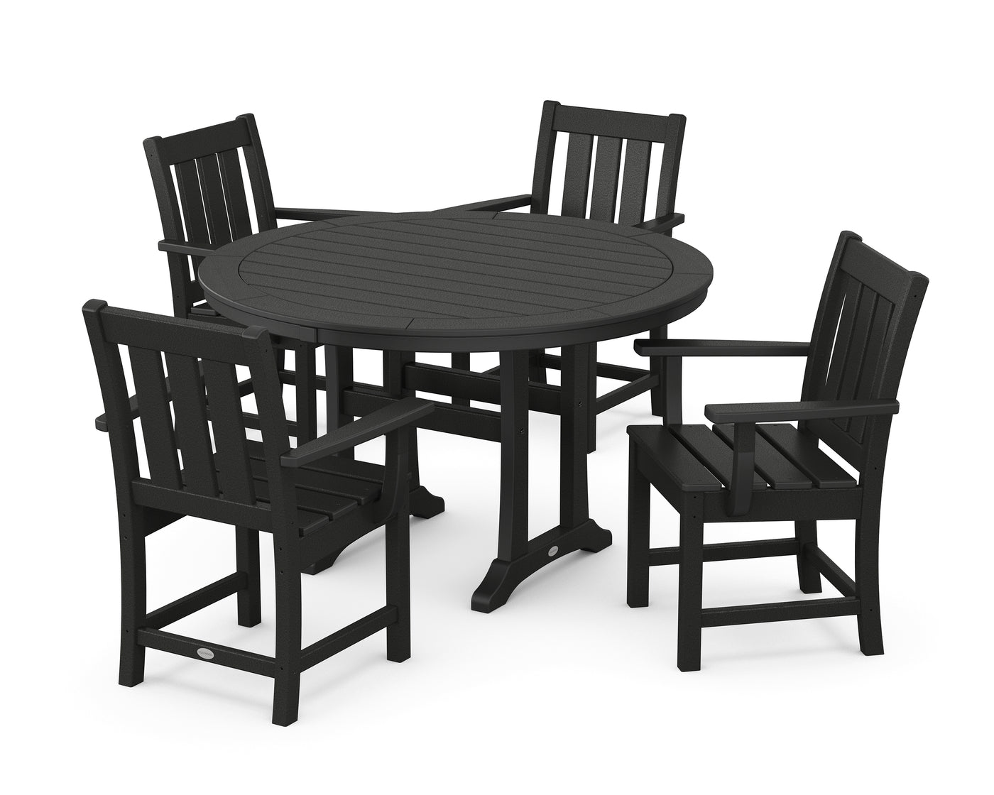 Oxford 5-Piece Round Dining Set with Trestle Legs