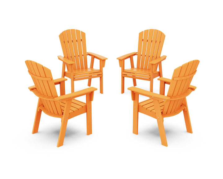 POLYWOOD® Nautical 4-Piece Curveback Upright Adirondack Conversation Set