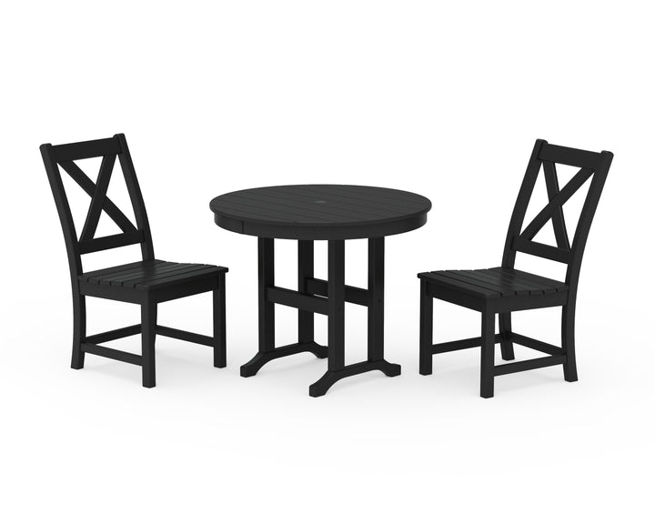 POLYWOOD® Braxton Side Chair 3-Piece Round Dining Set