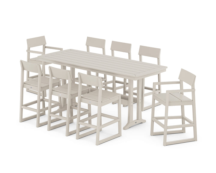 POLYWOOD® EDGE 9-Piece Bar Set with Trestle Legs